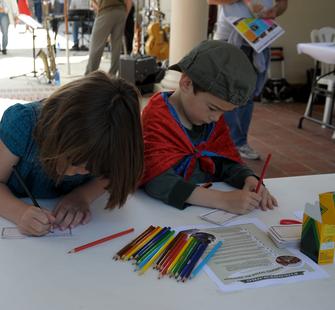 Young artists hard at work.