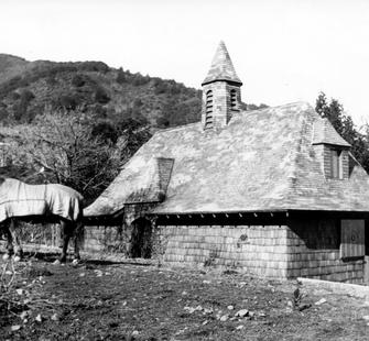 The Horse Barn, with the Villa in the background.