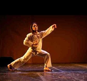 Jose Navarrete in performance of "Fractured Land"