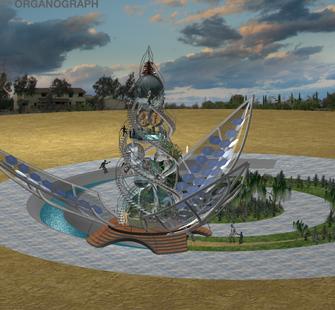 Organograph, by Chico MacMurtrie. A piece from the Climate Clock Initiative.