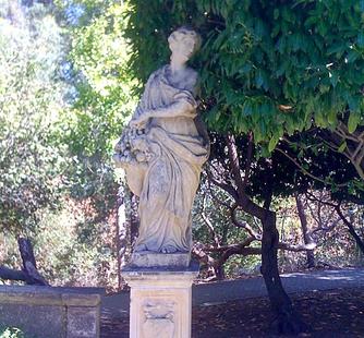 A sculpture at the entrance to the Italianate Garden