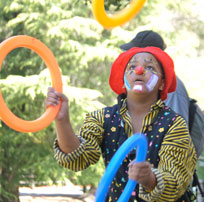 Juggling boy trimmed to square