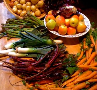 Fresh apples, carrots, green onions, and more!