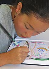 Young girl drawing