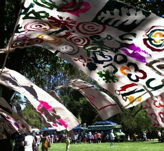 Beautiful prints hanging on the grounds