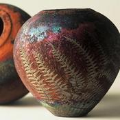 A raku-fired pot.