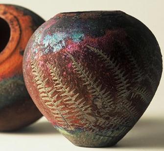 A raku-fired pot.