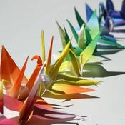 Paper Cranes created by artist Tiffany Singh