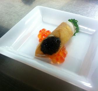 Smoked Sturgeon Cannoli from Peter Armellino of Plumed Horse